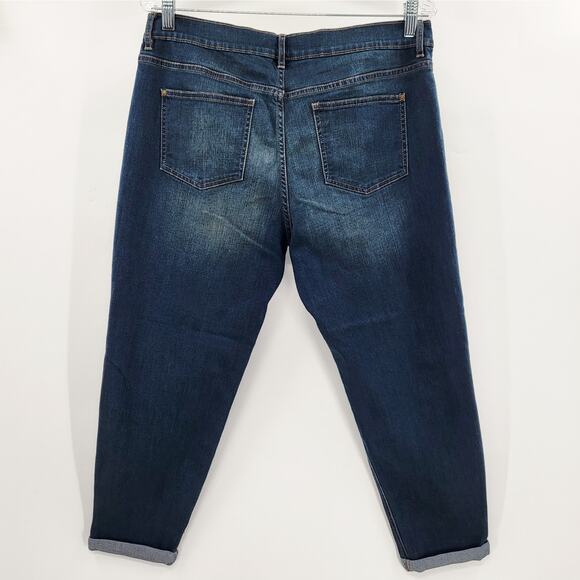 Vintage America Blues Weekend Crop Blue Jeans Dark Wash 5-Pockets Women's Sz 10 - Picture 2 of 9